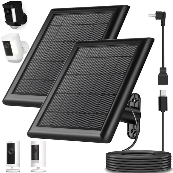 Cargador Solar YUELAN de 8W 7x9 pulgadas para Cámaras Ring Paquete de 2