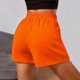 thumbnail image 3 of Pantalones cortos deportivos holgados de color liso con cintura elástica para mujer, informales, color naranja, talla XL, de UMfun, 3 of 8
