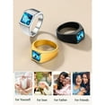 thumbnail image 6 of FindChic Mens Black Signet Rings Blue Gemstone Thumb Ring for Him Husband Birthday Christmas Jewelry Gift Size 7-14（Box）, 6 of 10