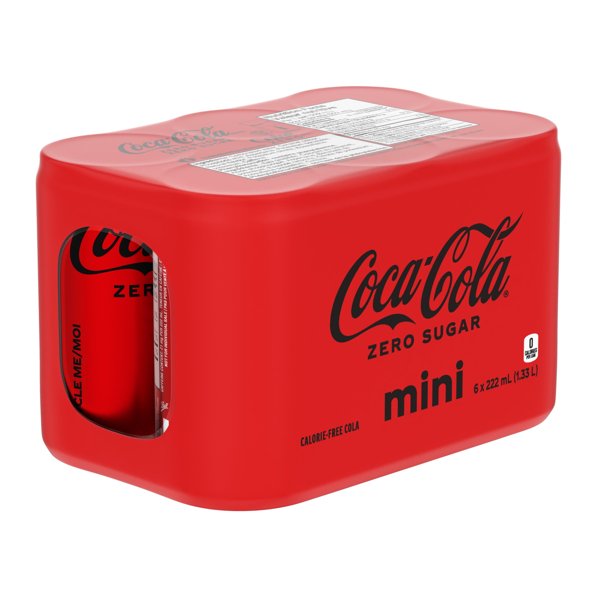 Coca Cola Zero Sugar mL Mini Cans, 6 Pack, 6 x  mL   Walmart.ca