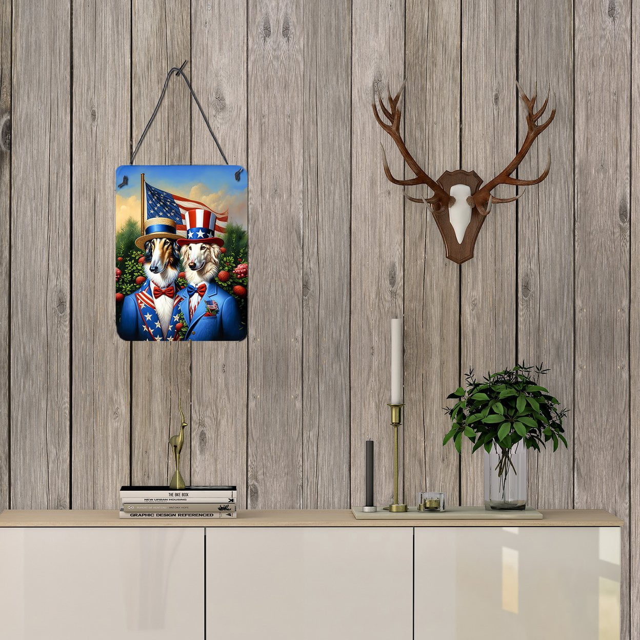 All American Borzoi Wall or Door Hanging Prints 12 in x 16 in