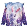 thumbnail image 6 of Yuyamidu Rabbit Sweatshirt for Girls 4T-5T Long Sleeve Ruffle Shoulder Tops Y2K Cute Animal Graphic Sweatshirts Lightweight Comfy Playwear for School Outdoor Play, 6 of 8