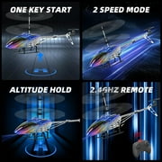 RC Helicopter,Remote Control Helicopter for Kids Mini DroneCosmic Flying Orb Toy Grame 2.4GHz RC Aircraft LED Light RC Toys for Kids Adults，Blue