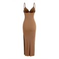 thumbnail image 2 of Vibrant V-Neck Cami Dress Sexy Cut Out Split Hem Sleeveless Flowy Essential, 2 of 14