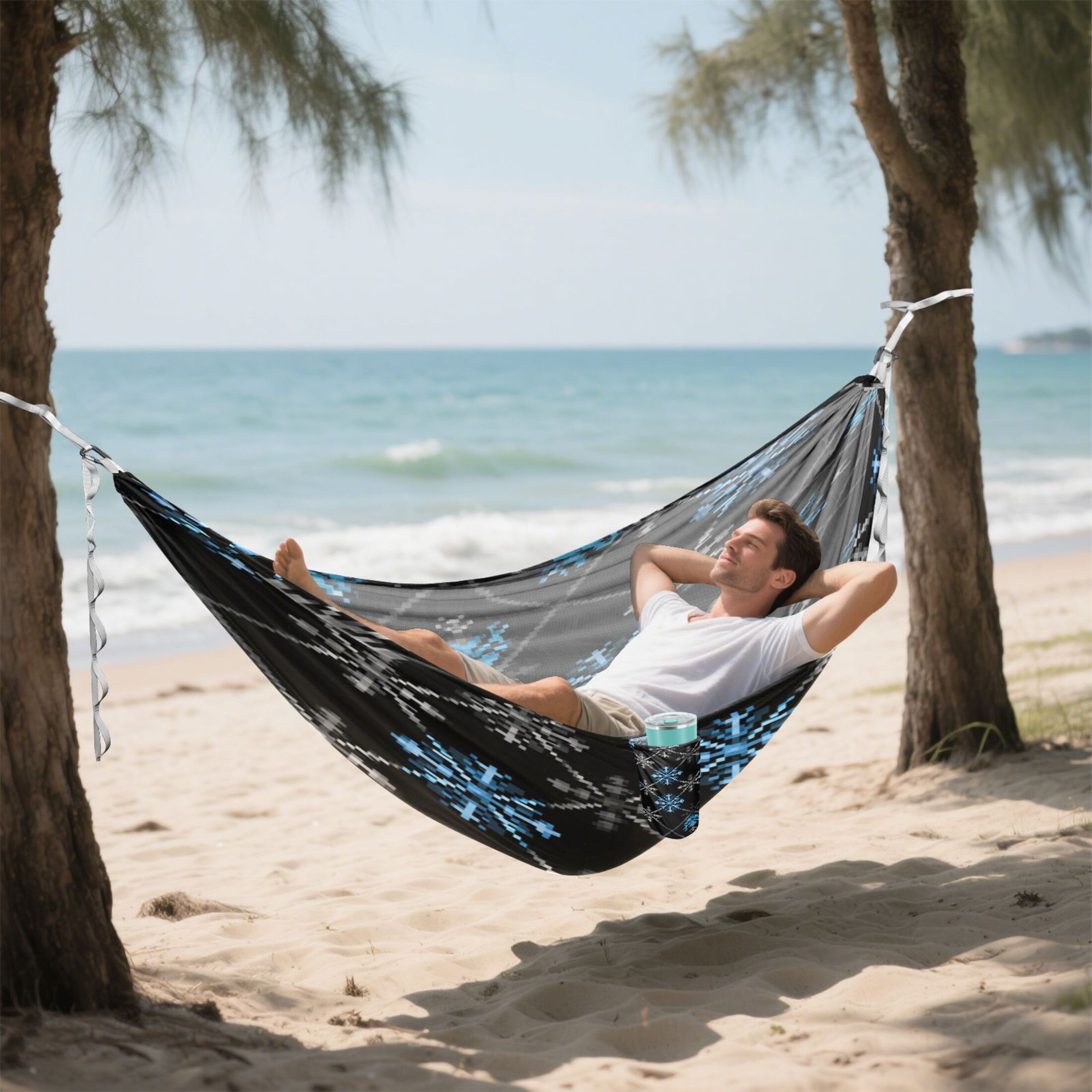 Hammock Camping Hammock Nylon Portable Hammock Travel Camping Hammock Beautiful Blue Snowflake