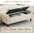 thumbnail image 5 of 51" Storage Ottoman Bench, End of Bed Bench for Bedroom, Storage Ottomans for Foot of Bed, Chenille Upholstered Benches, Window Benches for Living Room, Entryway, Beige, 5 of 8