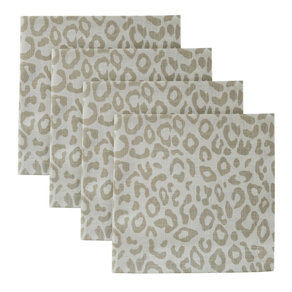 Split P Natural Safari Leopard Printed Napkin Set of 4