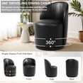 thumbnail image 4 of UIXE Faux Leather Swivel Barrel Accent Chair, Upholstered Kitchen Dining Room Chair, Makeup Vanity Side Chair for Bedroom Living Room - Black, 4 of 6