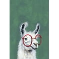 thumbnail image 2 of Red Llama Glasses Painting Print on Wrapped Canvas, 2 of 7
