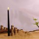 thumbnail image 3 of Velas cónicas negras sin llama parpadeantes con control remoto de 10 teclas, velas de ventana con luz de mecha 3D LED a batería, cera real, paquete de 10, 3 of 5