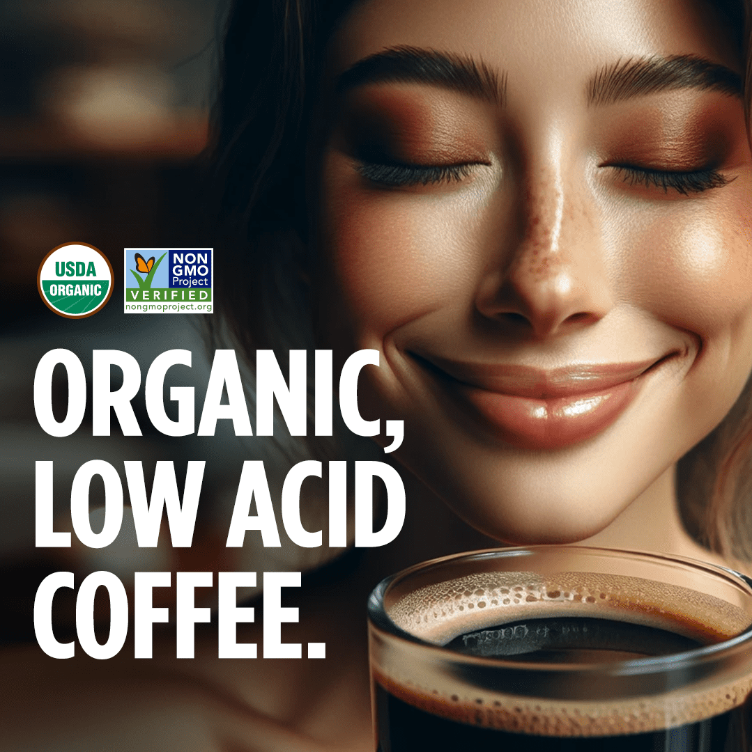 VitaCup Perfect Low Acid Coffee Instant Packets, Dark Roast Organic Coffee, 24 Count