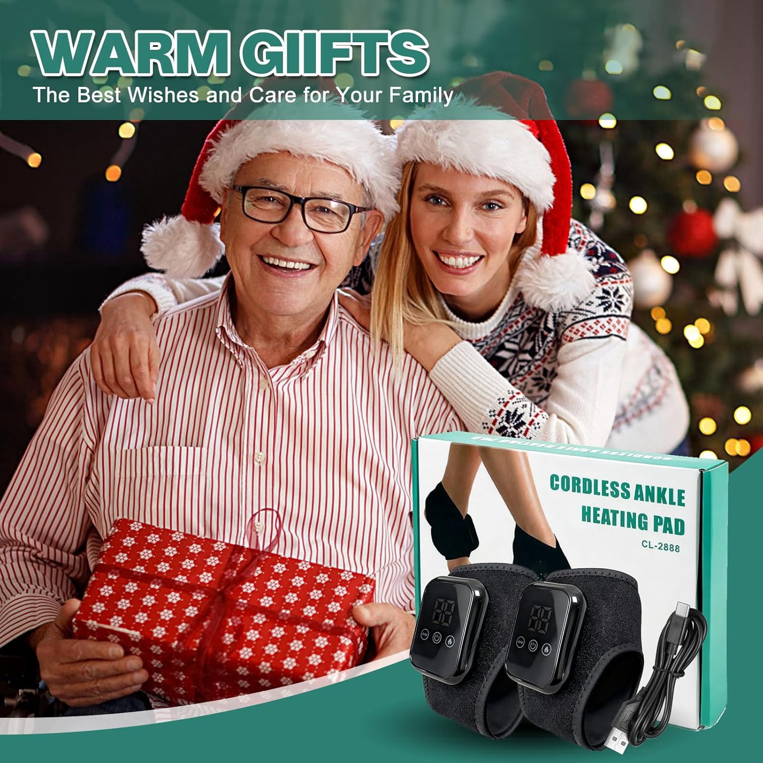 ABCISI Foot Massager - Portable Foot and Ankle Massager with Heat with 3 Vibration Modes 3 Heat Levels Plantar Fasciitis, Travel Home Use (Black)