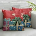 thumbnail image 3 of Shiartex Pink Christmas Throw Pillow Covers Striped Buffalo Xmas Trees Gifts Let it Snow Snowflake Winter Farmhouse Holiday Cushion Cases for Home Outdoor Sofa Couch Decor，Multi-Size, 3 of 5