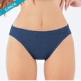 thumbnail image 5 of Women's Cottonique W22207 Latex Free Organic Cotton High Cut Panty - 2 Pack (Melange Blue 7), 5 of 5
