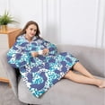 thumbnail image 5 of Oversized Wearable Blanket Hoodie,White and Blue Of Animal Print Sherpa Blanket Hoodie with Super Pockets,Super Warm Fuzzy Pullover for Women & Men, 5 of 6