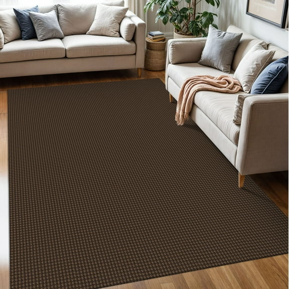 iOhouze 5'x7' Living Room Rugs Washable Area Rug Reddish Brown/Coffee Large Cotton Rubber Backing Bedroom Rugs Floor Carpet for Dining Room