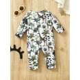 thumbnail image 3 of FEORJGP Toddler Baby Girl Boy One-piece Rompers 6M 9M 12M 18M 2T 3T Infant Casual Long Sleeve Jumpsuits Animal Tree Print Round Neck Bodysuits Kids Liion Comfy Casual Clothes for Spring Fall, 3 of 9