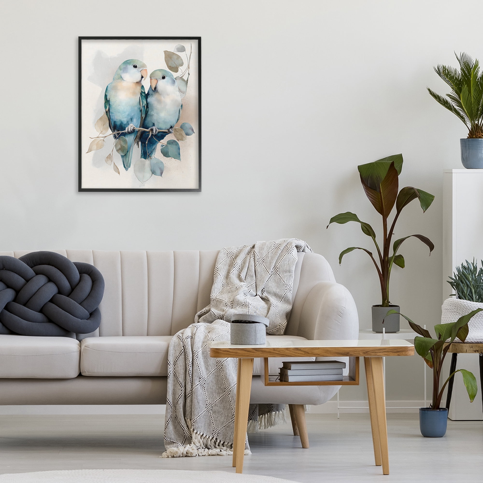 Stupell Industries Blue Bird Lovers Black Framed Giclee Art, design by Franklyn Gregory