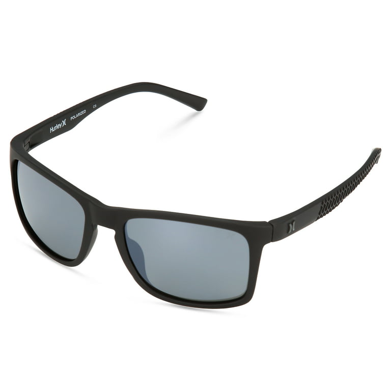 Hurley Men's Rx'able Sport Polarized Sunglasses, HSM3000PXWM Sunrise,  Black, 53-20-140, with Case