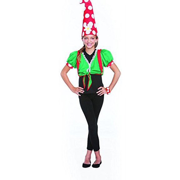 Halloween Wholesalers Girl's Toadstool Gnome Costume Black & Green