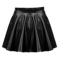 thumbnail image 3 of Niños Niñas brillante metálico acampanado plisado A-Line Mini Skater Skort trajes de baile gimnasia atlética falda de Scooter brillante, 3 of 5
