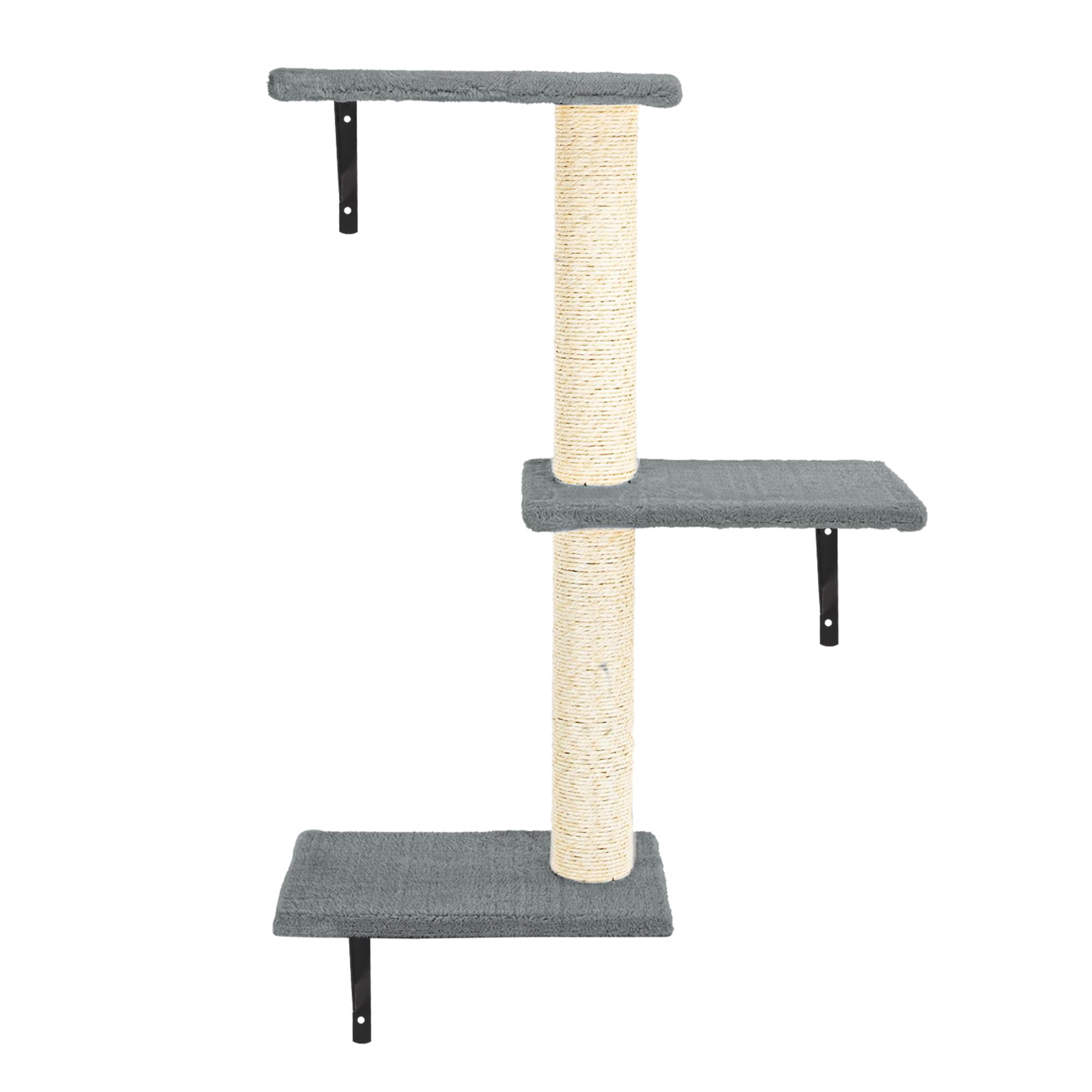 Pefilos Cat Wall Shelves and Perches Set of 6 with Cat Perch, Indoor Cat Condo for Sleeping Playing Lounging Climbing Cat Tree House, Gray Pefilos Cat Wall Shelves and Perches Set of 6 with Cat Perch, Indoor Cat Condo for Sleeping Playing Lounging Climbing Cat Tree House, Gray
