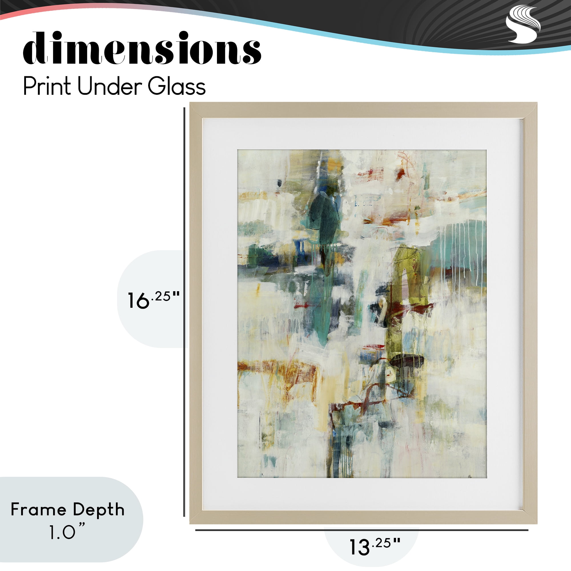 Stupell Industries Dynamic Paint Drips Birch Framed Print Under Glass, design by Lisa Ridgers