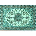 thumbnail image 1 of Ahgly Company Machine Washable Indoor Rectangle Medallion Turquoise Blue Traditional Area Rugs, 8' x 12', 1 of 4