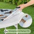 thumbnail image 5 of Cute Dachshund and Dog Footprint Round Fitted Tablecloth with Elastic Edge,Dining Table Cover Waterproof,Outdoor Round Tablecloth for Camping,Dining,Indoor and Outdoor, 5 of 7