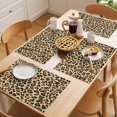 thumbnail image 5 of Yellow Brown Leopard Placemats Set of 4 Modern Abstract Art Place Mats Indoor Wipeable Table Mats Washable Cloth Dining Table Placemats for Kitchen Holiday Party Home Decor 13x19 Inch, 5 of 9