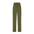 thumbnail image 5 of KDDYLITQ Track Pants Women Oversized Drawstring Pants Baggy Straight Wide Leg Joggers Barrel Plus Size Loungewear Stripes Loose Sweat Pants with Pockets Army Green XL, 5 of 5
