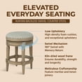 thumbnail image 5 of ROME + OAK Runyan 26" Backless Swivel Counter Stool in Reclaimed Oak with Ash Grey Fabric, 5 of 10