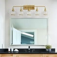 thumbnail image 7 of 5-Lights Bathroom Light Fixtures Gold Bathroom Vanity Light Over Mirror with Clear Glass Shade Wall Sconce Lighting, 7 of 7