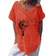thumbnail image 1 of Pompotops Mode Femmes Print Manches Courtes en Vrac Col Rond T-shirt Top Chemisier, 1 of 6