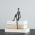 thumbnail image 3 of Figura humana abstracta, estatua de metal para decoración del hogar, regalo de cumpleaños, adorno. C 9x9x28cm, 3 of 8