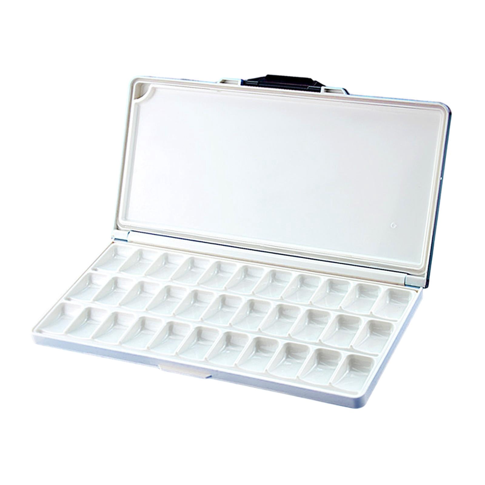 Milageto Watercolor Palette Empty Multipurpose Folding Paint Tray Travel Paint Pallet for Blue 33 Wells