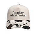 thumbnail image 2 of Two Tone Embroidered Trucker Hat I'm Nicer When I'm Tan Baseball Cap, 2 of 4