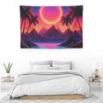thumbnail image 4 of COMIO  Sun Tapestry Psychedelic Mountain Tapestry Synthwave Tapestry Abstract Wave Wall Tapestry Boho Coconut TreeTapestry Wall Hanging for Bedroom, 4 of 7