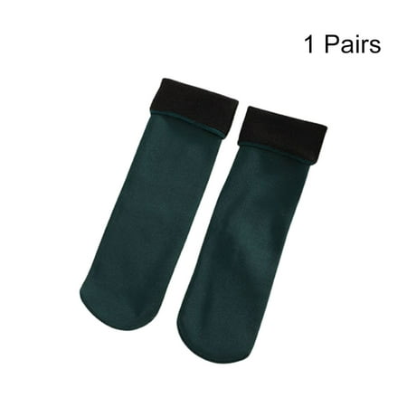 

Women s Velvet Winter Thermal Socks Home Snow Boots Floor Socks Dark Green A Pair