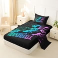 thumbnail image 2 of Castle Fairy Sport Handball Twin Sheets 3pcs, Gradient Graffiti Splash Bedding, Black Teal Pink,1 Fitted Sheet, 1 Flat Sheet and 1 Pillowcase, 2 of 6
