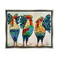 thumbnail image 3 of Stupell Industries Bold Patterned Chickens Hens Vivid Feathers Standing Painting Luster Gray Floating Framed Canvas Print Wall Art, Design by Karrie Evenson, 3 of 5