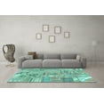 thumbnail image 3 of Ahgly Company Indoor Rectangle Patchwork Turquoise Blue Transitional Area Rugs, 5' x 7', 3 of 4