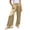 A580 Khaki, variant on Glisme Pants For Women Solid Color Elastic Waist With Pockets And Drawstring Summer Quick Dry Women Wide Leg Trousers Size L Red