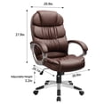 thumbnail image 4 of Lacoo Faux Leather High-Back Executive Office Desk Chair with Armrests, Brown, 4 of 7