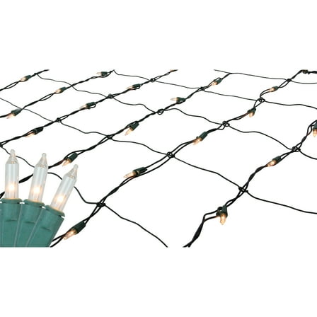 Northlight Mini Net Style Christmas Lights - 4' x 6' - Clear - Green Wire