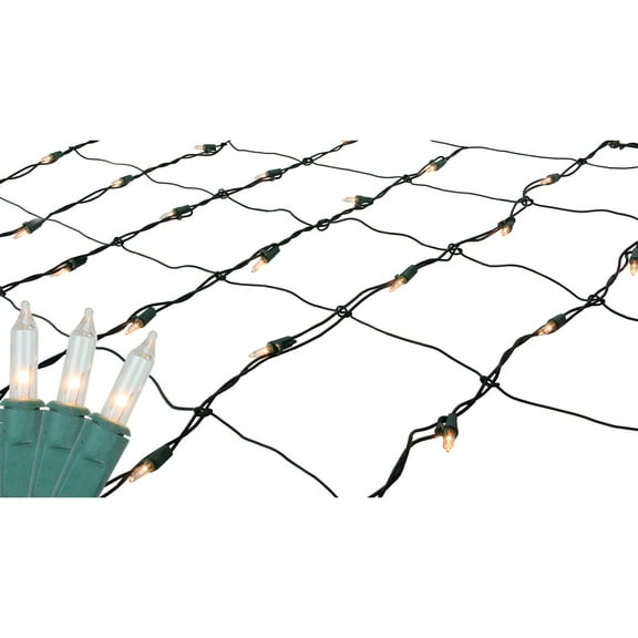 Northlight Mini Net Style Christmas Lights - 4' x 6' - Clear - Green Wire