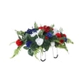 thumbnail image 2 of Independence Day Decor Patriotic American Flag Flower Arrangement Red White Blue Memorial Decoration for Home Grave Site Display, 2 of 6