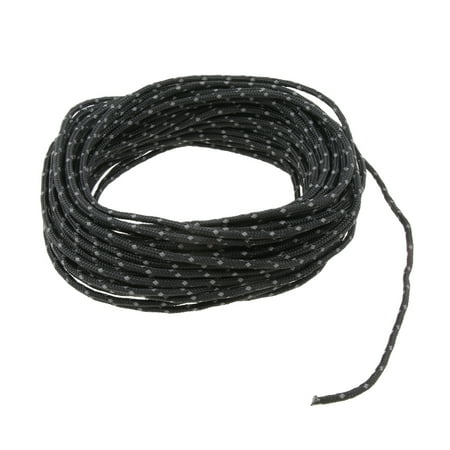 

2.5mm 50ft Camping Tent Reflective Guyline Rope Awning Tarp Black