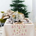 thumbnail image 3 of Christmas Table Runner 13x72 Inch, Pink Merry Christmas Trees Table Decors for Seasonal Winter Xmas Holiday Farmhouse Home Kitchen Dining Party, 3 of 7
