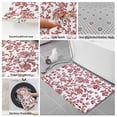 thumbnail image 6 of Red Boho Flower Bath Mat 3 Piece Bathroom Rug Set, Vintage Paisley Farmhouse Pattern Non Slip Bath Rug Contour Mat and Toilet Lid Cover, Absorbent Shower Mats Soft Bath Rugs and Mats Sets, 6 of 8